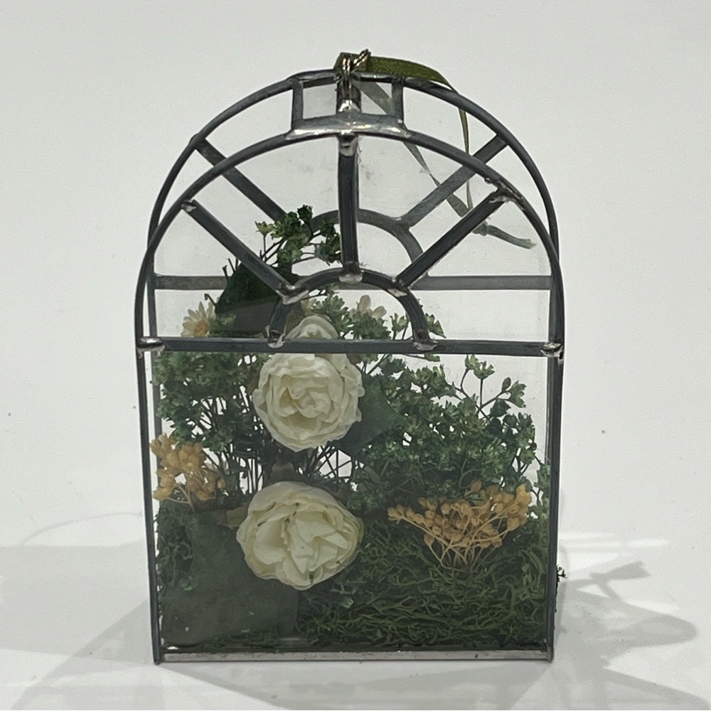 VINTAGE Terrarium Hanging, Dried flowers, Home/Art Decoration. Germany?